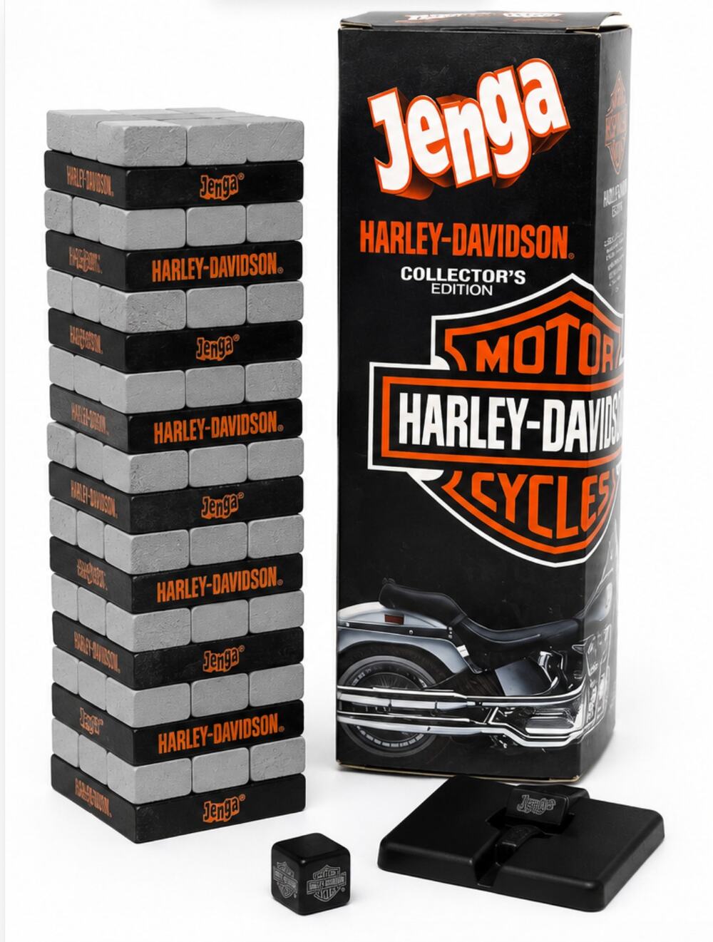 Harley-Davidson Collector's Edition Jenga Complete USAopoly Custom Die 54 Blocks